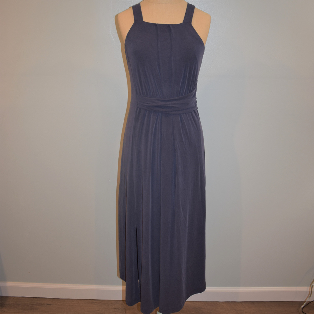 Maeve Anthropologie Blue Azores Halter Maxi Dress